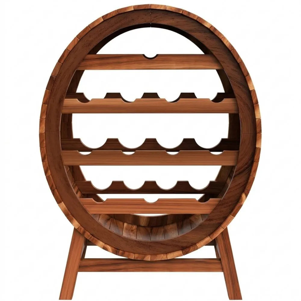 Rustikales Holz-Weinregal für 12 Flaschen