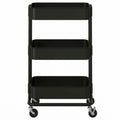 Vielseitiger Rollwagen für Küche und Bad, Schwarz, 35x45x78 cm