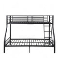 Raumsparendes Etagenbett für Kinder mit Rausfallschutz und Leiter, 140x200 cm, Schwarz
