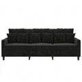 Moderner 3-Sitzer Loungesofa mit Armlehnen und Rückenkissen, Samtbezug