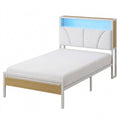 Metall-Einzelbett 90x200 cm mit LED und Ladestationen