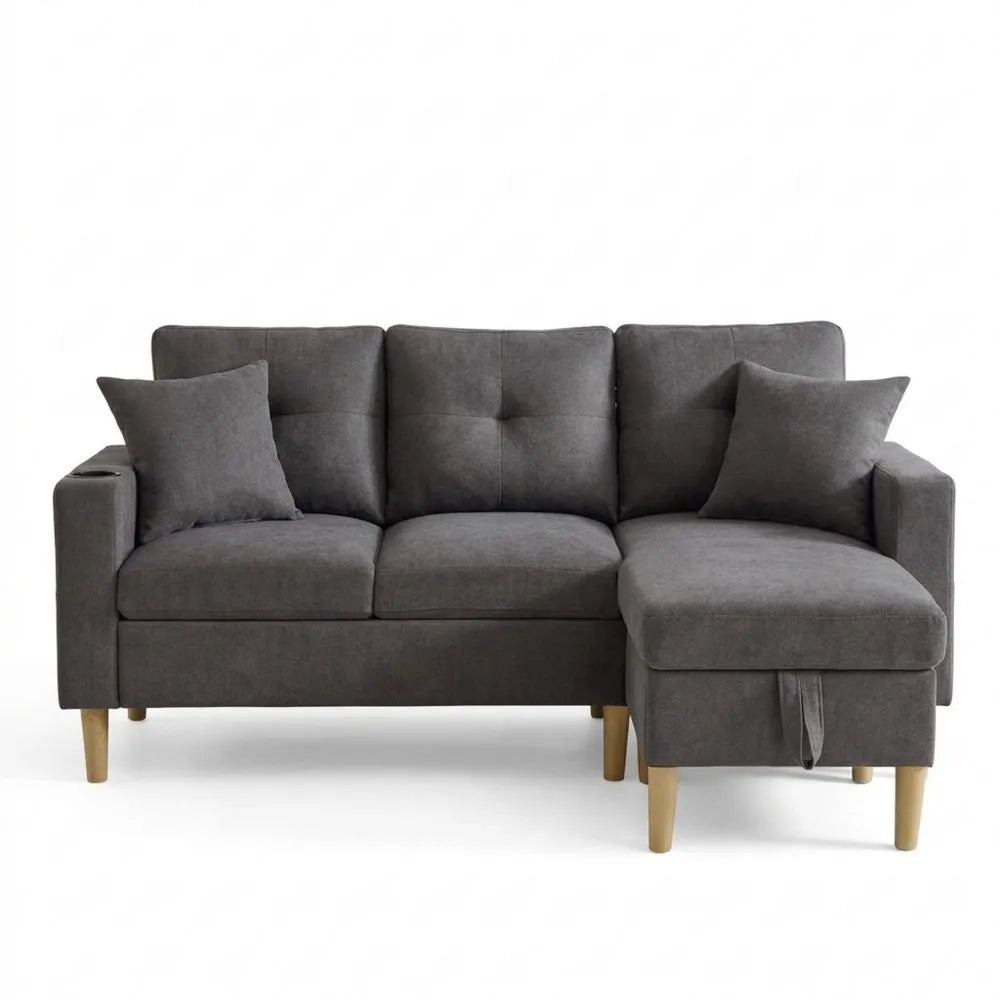 Modernes Ecksofa mit Chaiselongue und Stauraum