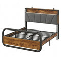 Metallbett 140x200 mit LED und Ladestation, Doppelbett mit Schubladen