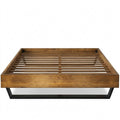 Massivholzbett Doppelbett ohne Kopfteil, Thermo-Fichte, 180 x 200 cm